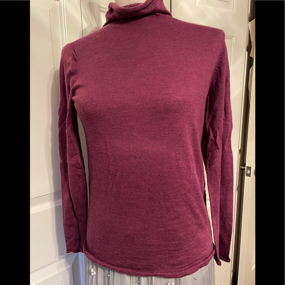Eileen Fisher Purple Turtleneck Sweater - Picture 3 of 8